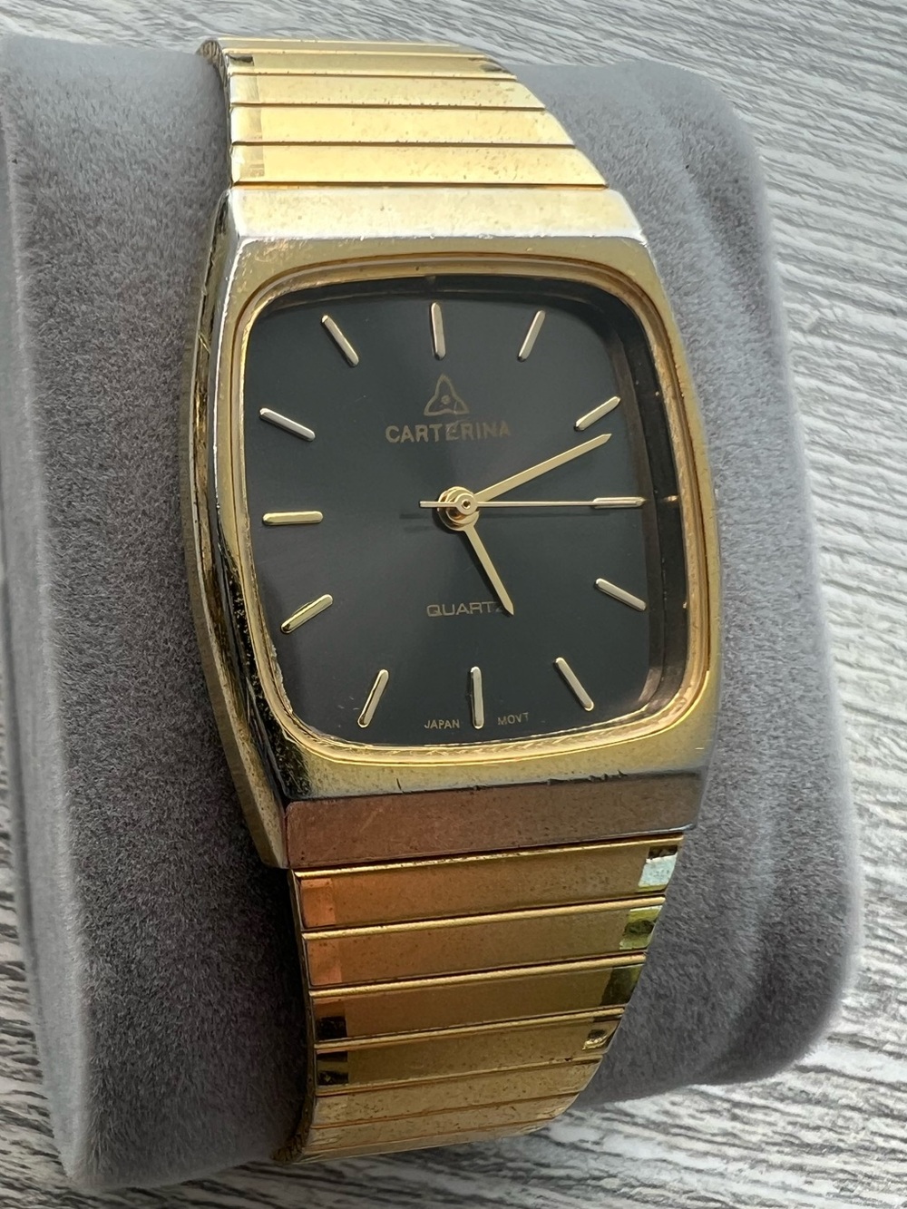 Carterina Quartz mens gold tank watch
